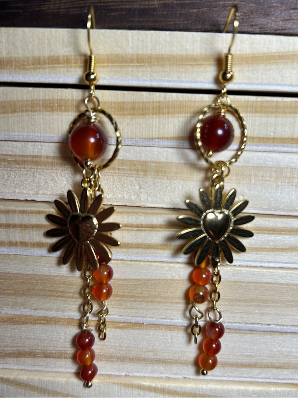3/$25 Sun Drop Earrings with Orange Beads